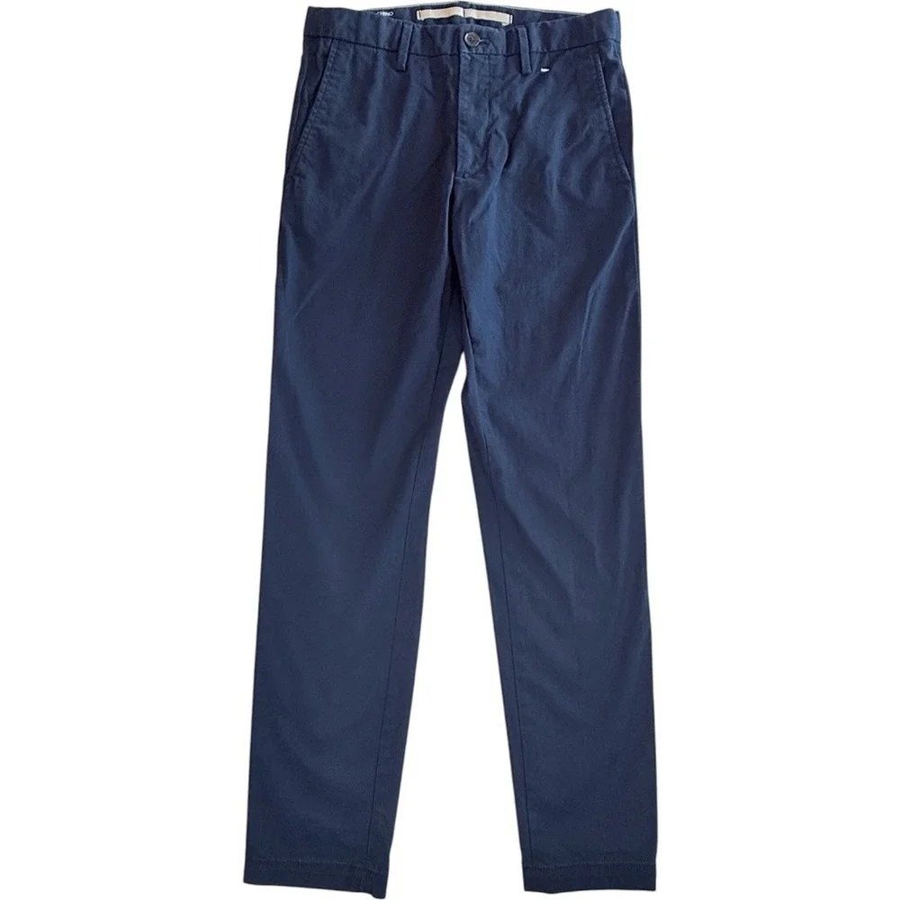 Banana Republic‎ Lived-In Chino Pants Mens 29x32 Navy Blue Skinny Fit Stretch